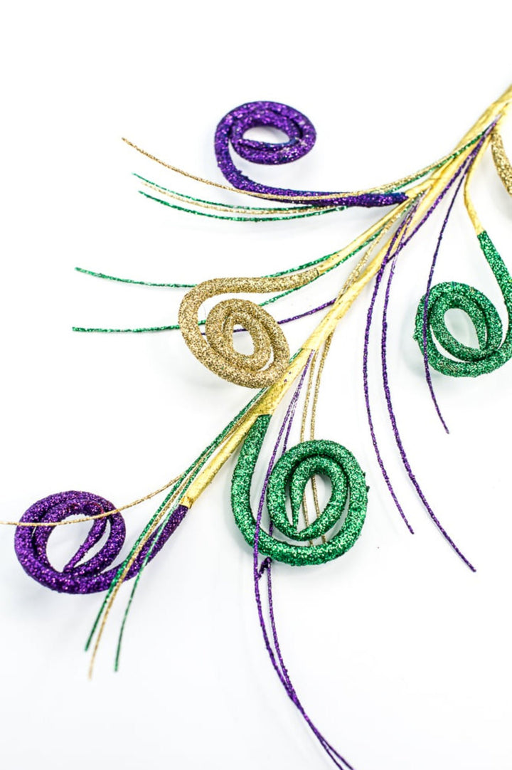 Mardi Gras curled tube spray - Greenery MarketHalloweenHG3189