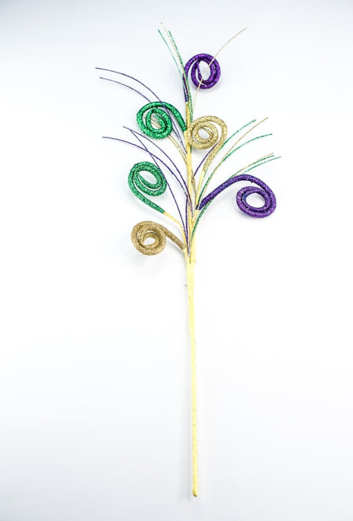 Mardi Gras curled tube spray - Greenery MarketHalloweenHG3189