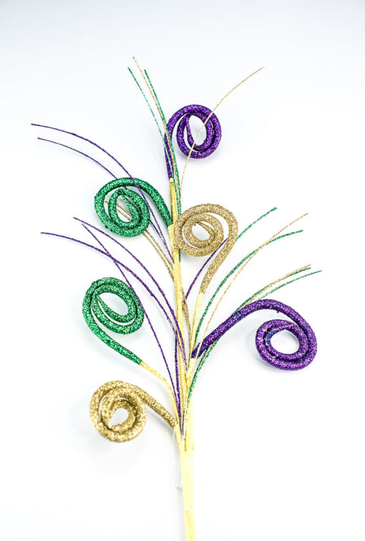 Mardi Gras curled tube spray - Greenery MarketHalloweenHG3189