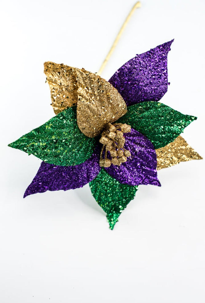 Mardi Gras poinsettia with glitter - Greenery MarketPicksHG3268