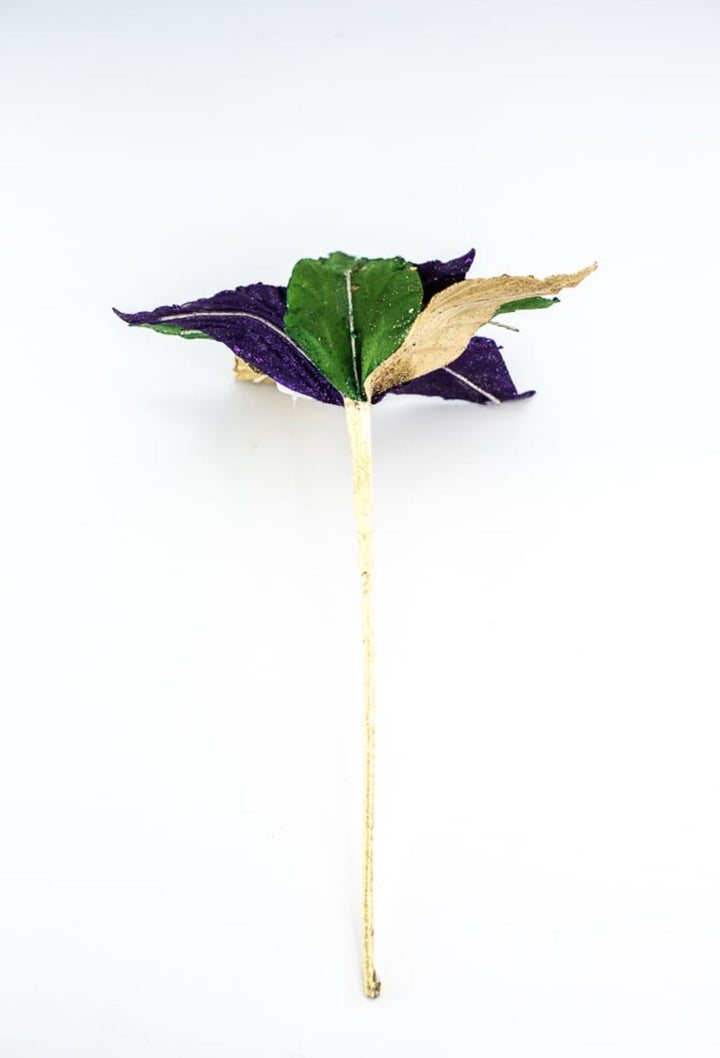 Mardi Gras poinsettia with glitter - Greenery MarketPicksHG3268