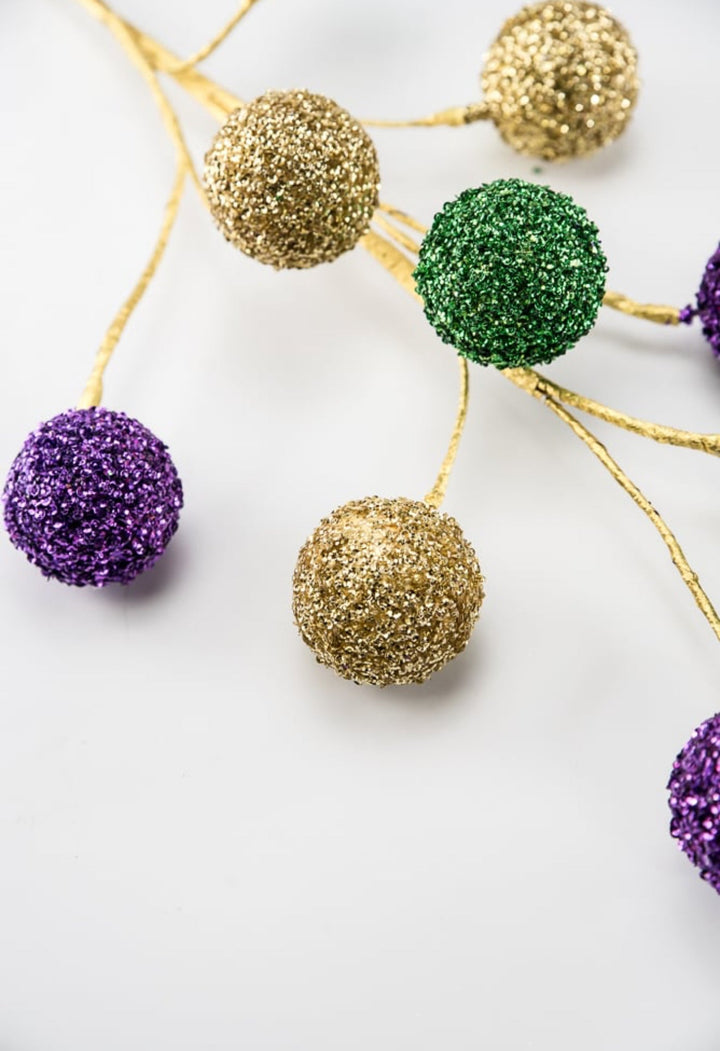 Mardi Gras Sequin Ball Spray - Greenery Market63574MG
