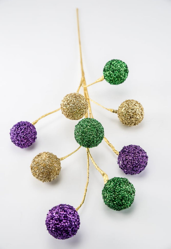 Mardi Gras Sequin Ball Spray - Greenery Market63574MG