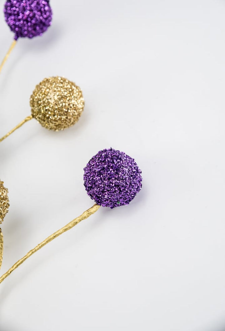 Mardi Gras Sequin Ball Spray - Greenery Market63574MG