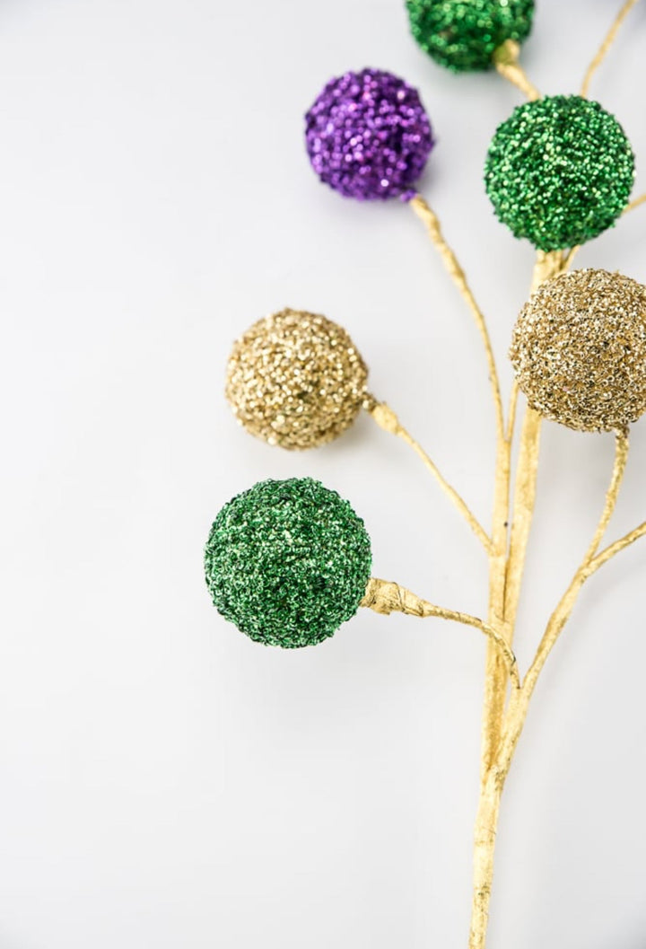Mardi Gras Sequin Ball Spray - Greenery Market63574MG