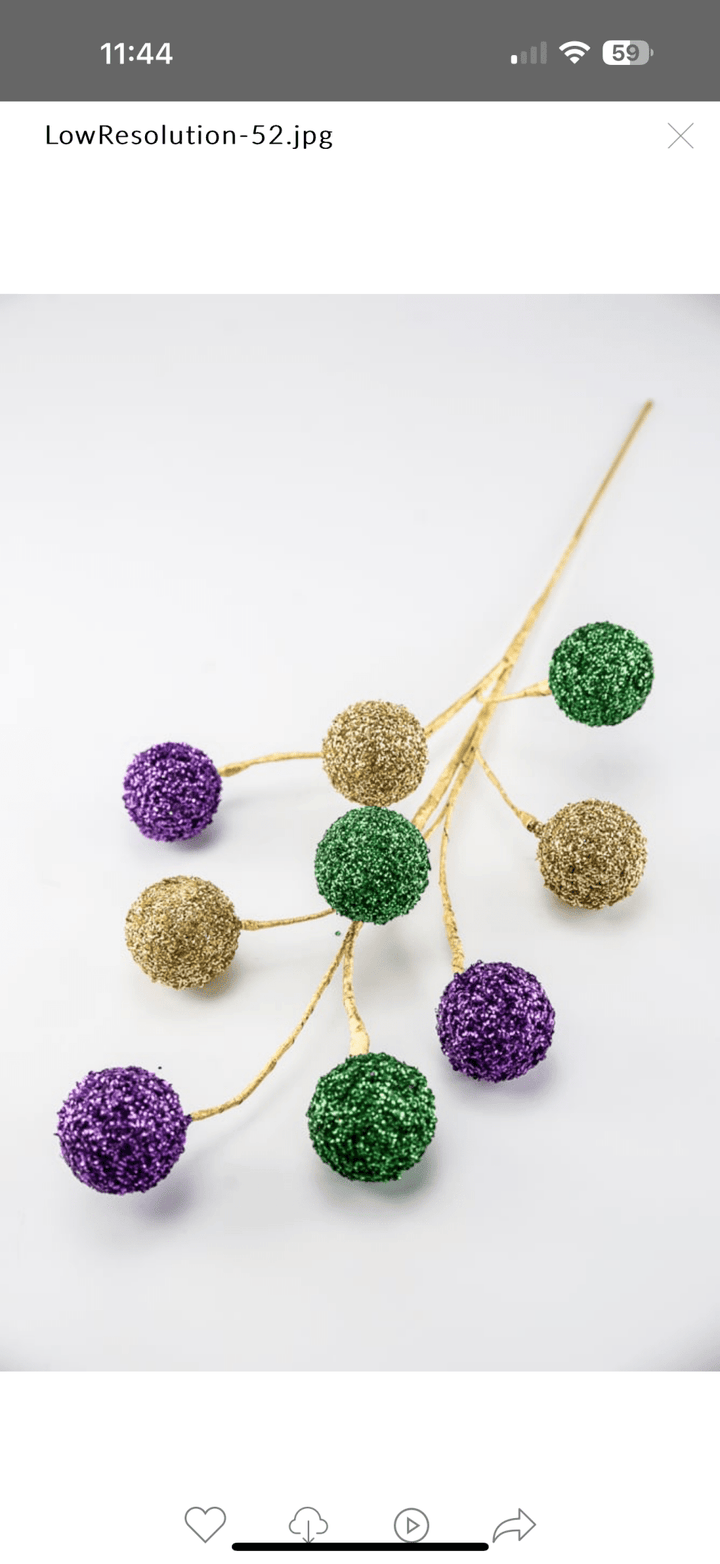 Mardi Gras Sequin Ball Spray - Greenery Market63574MG