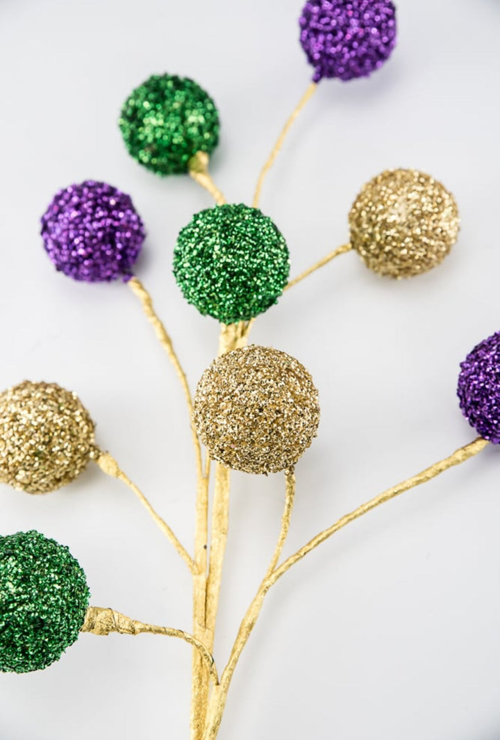 Mardi Gras Sequin Ball Spray - Greenery Market63574MG