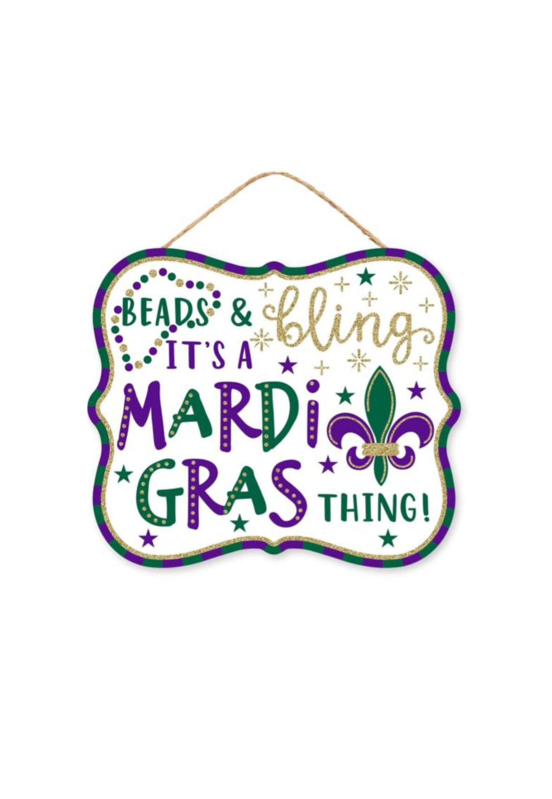Mardi Gras sign - beads and bling - Greenery MarketsignsAP7834
