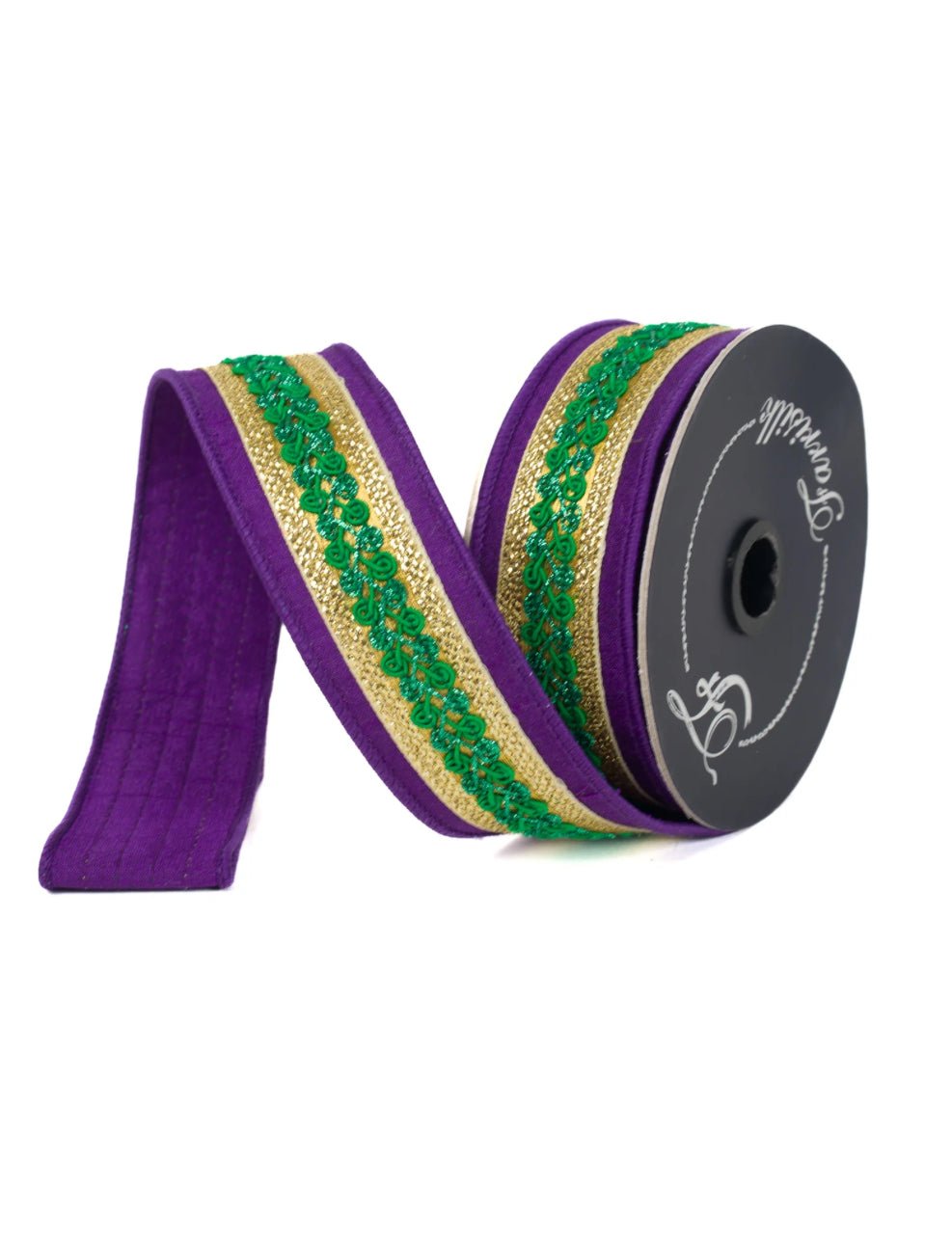 Mardi Gras Swirl Purple, Farrisilk 1.5” Wired Ribbon - Greenery MarketRibbons & TrimSR112 - 58