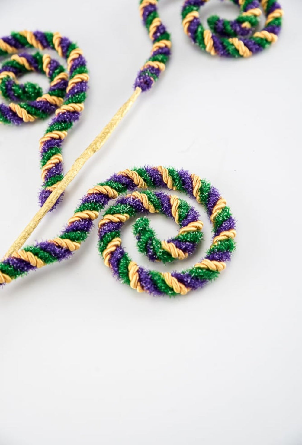Mardi Gras Twine Stripe Spiral Curly Spray - Greenery Market63717MG