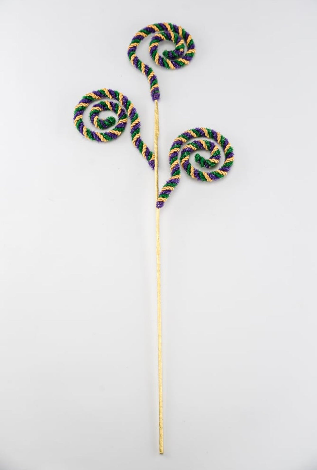 Mardi Gras Twine Stripe Spiral Curly Spray - Greenery Market63717MG