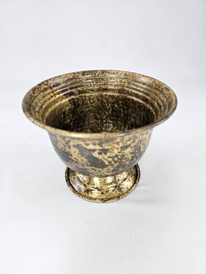 Metal compote container for floral designs -gold patina - Greenery MarketVasesKE257038
