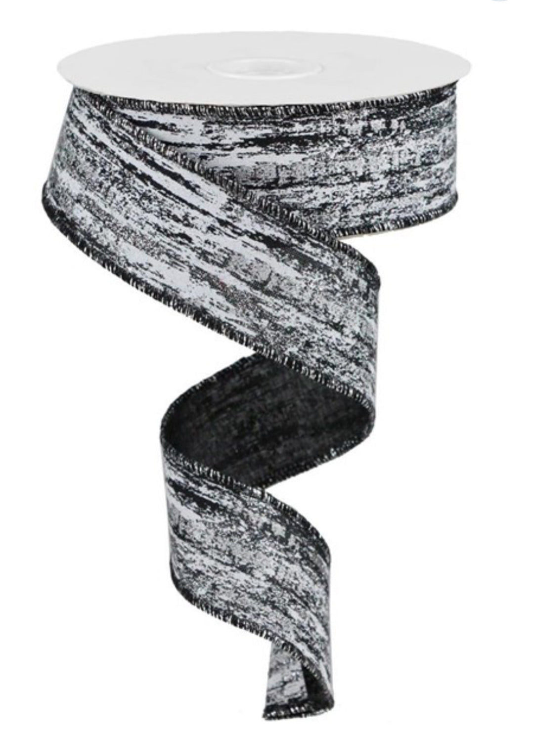 Metallic stripe on black wired ribbon 1.5” - Greenery MarketRGA191702