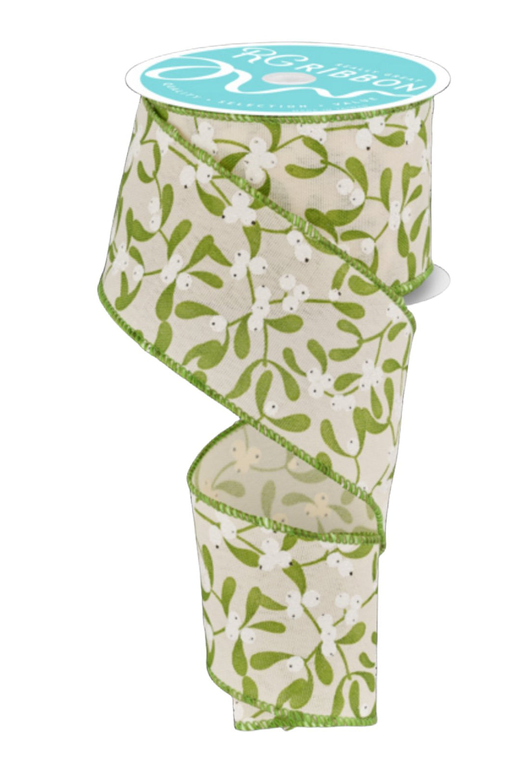 Mistletoe wired ribbon, 2.5" - Greenery MarketWired ribbonRGF1198C2