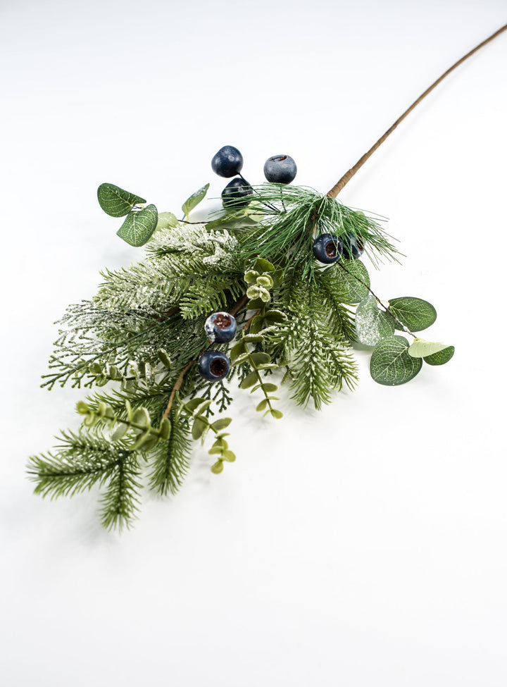 Mixed, iced, pine spray with berries - Greenery Market64738
