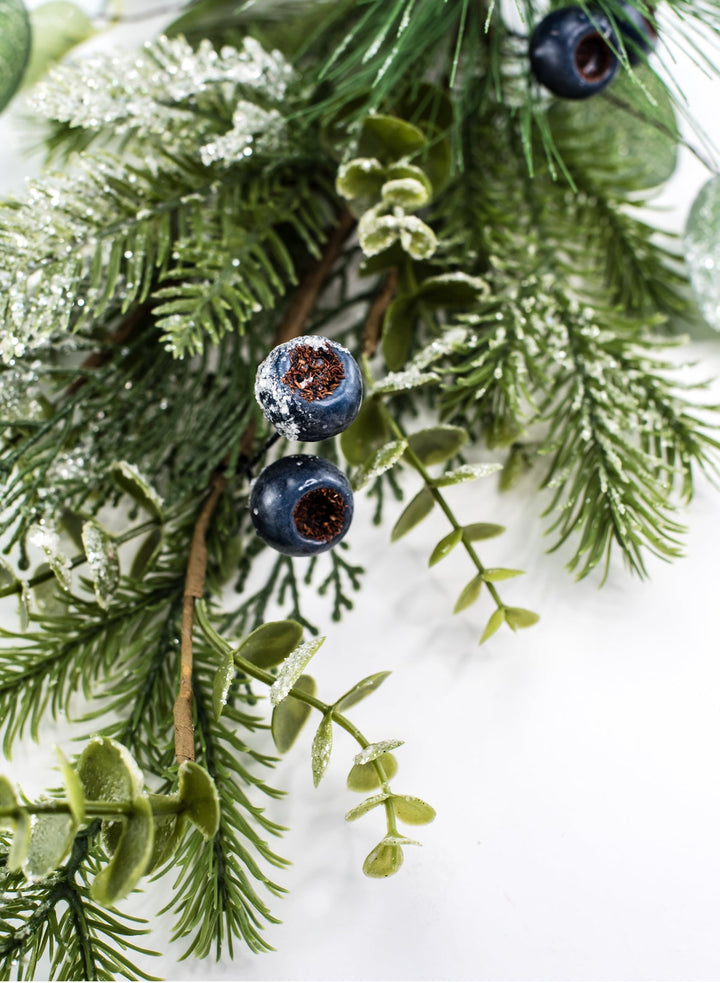 Mixed, iced, pine spray with berries - Greenery Market64738