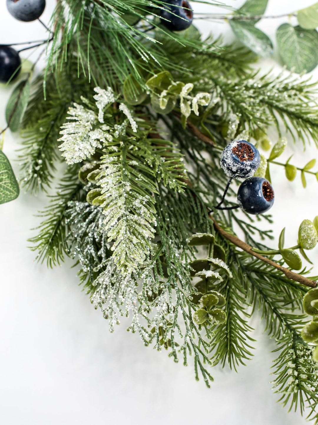 Mixed, iced, pine spray with berries - Greenery Market64738