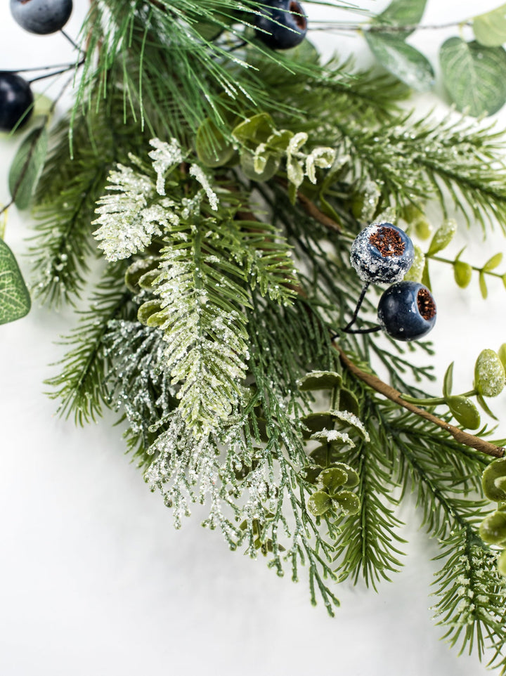Mixed, iced, pine spray with berries - Greenery Market64738