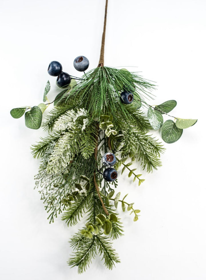 Mixed, iced, pine spray with berries - Greenery Market64738