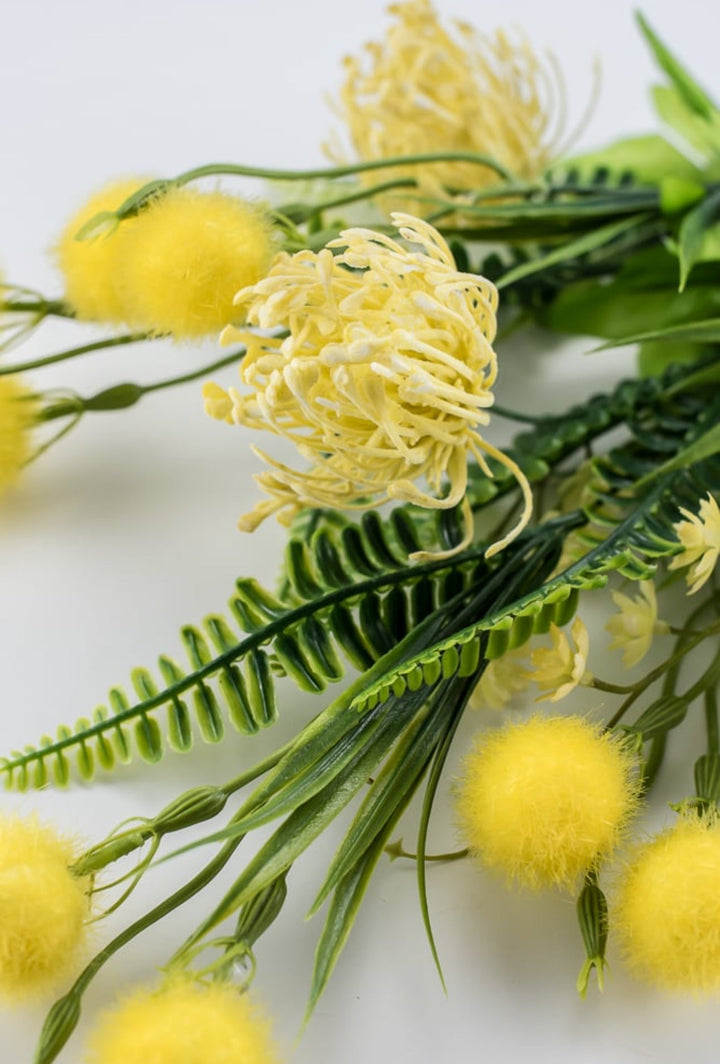 Mixed pompom alluim bush yellow - Greenery Marketartificial flowers83360 - yel