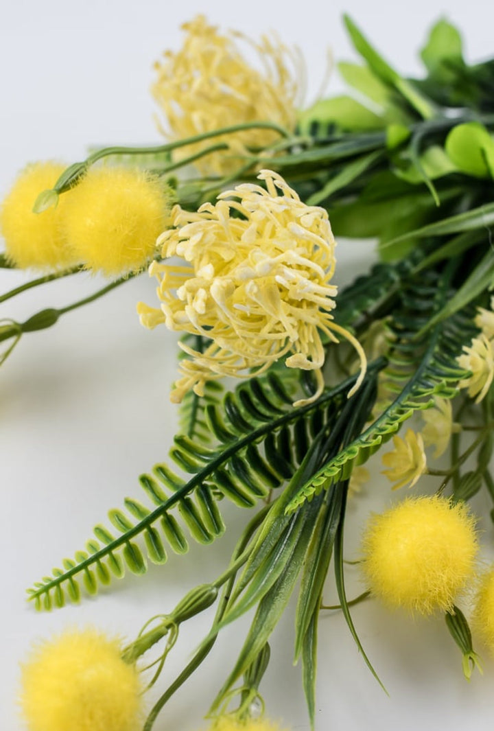 Mixed pompom alluim bush yellow - Greenery Marketartificial flowers83360 - yel
