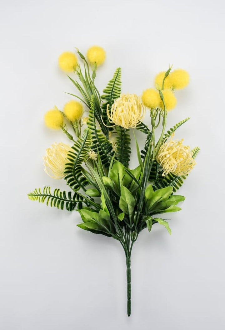 Mixed pompom alluim bush yellow - Greenery Marketartificial flowers83360 - yel