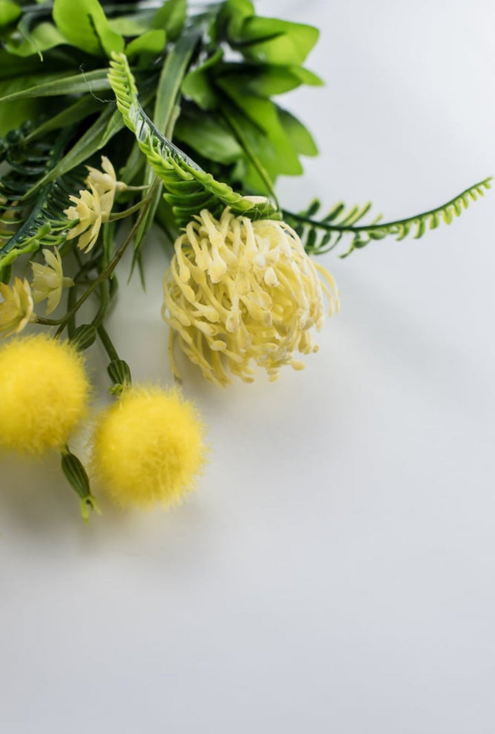 Mixed pompom alluim bush yellow - Greenery Marketartificial flowers83360 - yel
