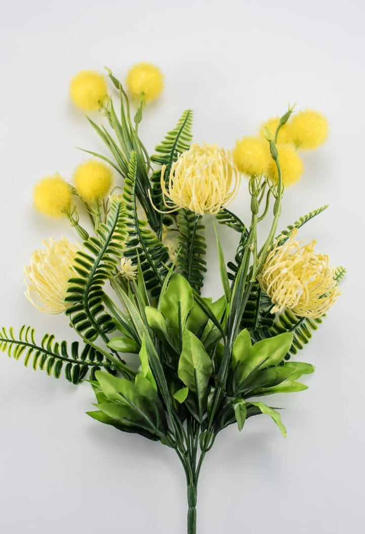 Mixed pompom alluim bush yellow - Greenery Marketartificial flowers83360 - yel