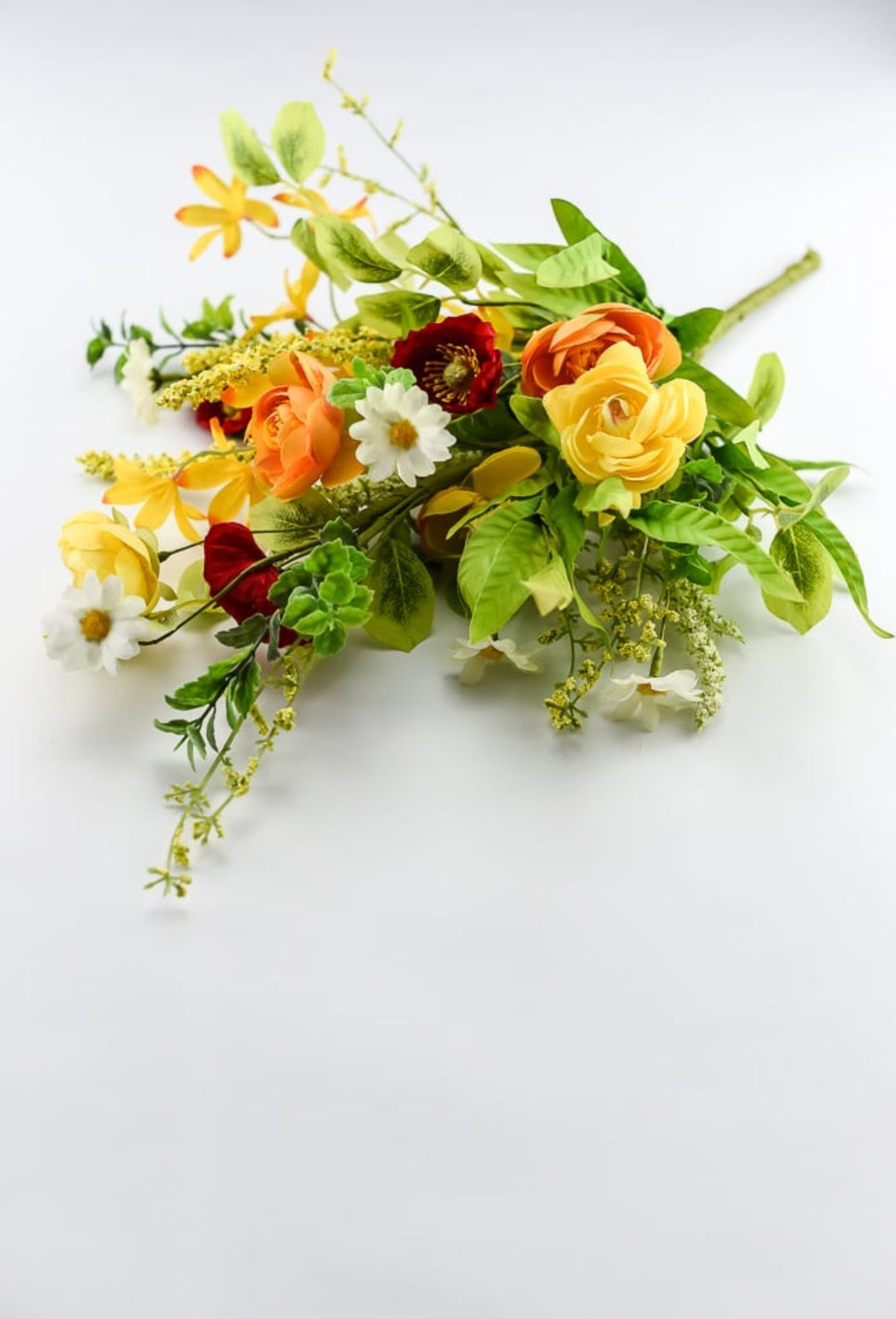 Mixed poppy flower bush - red, yellow, orange - Greenery MarketArtificial Flora40020