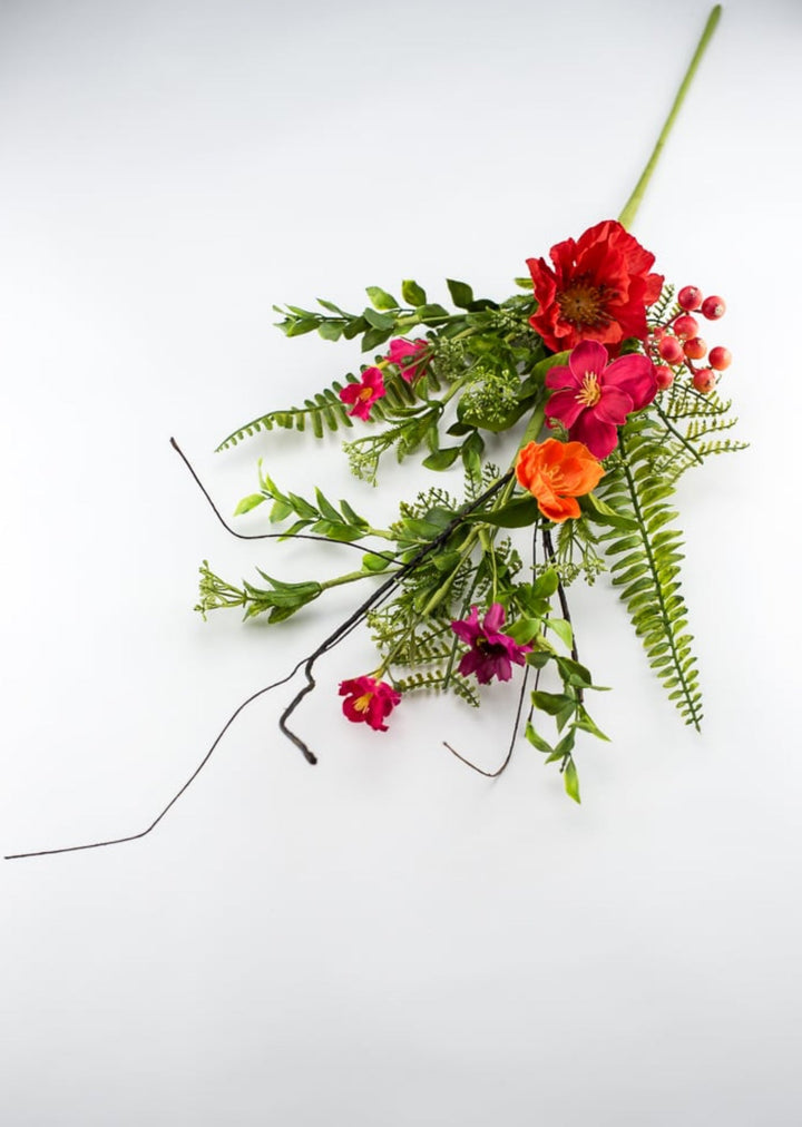 Mixed poppy flower spray - beauty pink, orange - Greenery MarketArtificial Flora63458SP28