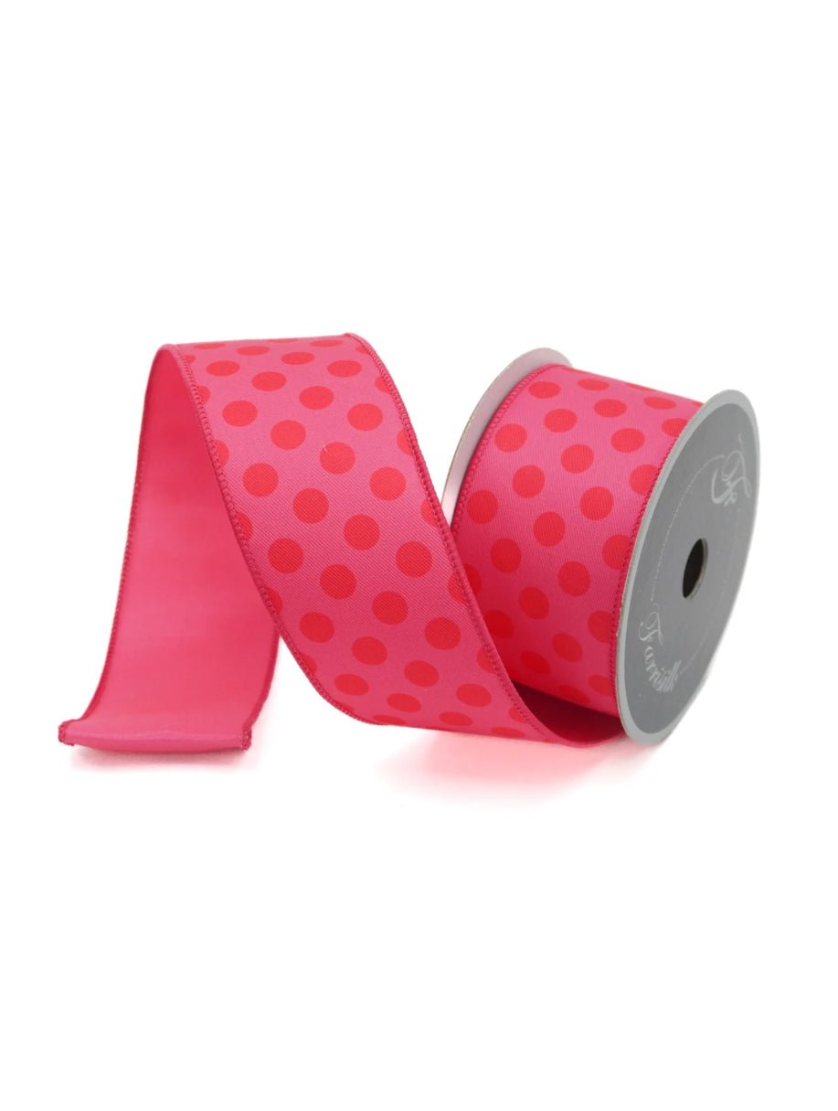 Monochromatic Dots 2.5” Farrisilk Wired Ribbon - Greenery MarketRibbons & TrimRS073 - 14