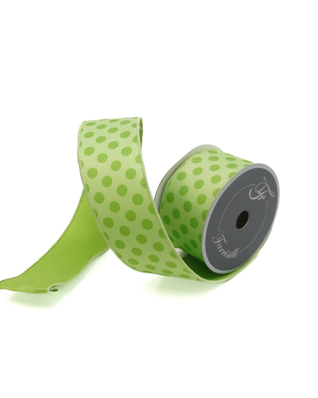 Monochromatic Dots Lime 2.5” Farrisilk Wired Ribbon - Greenery MarketRibbons & TrimRS073 - 61