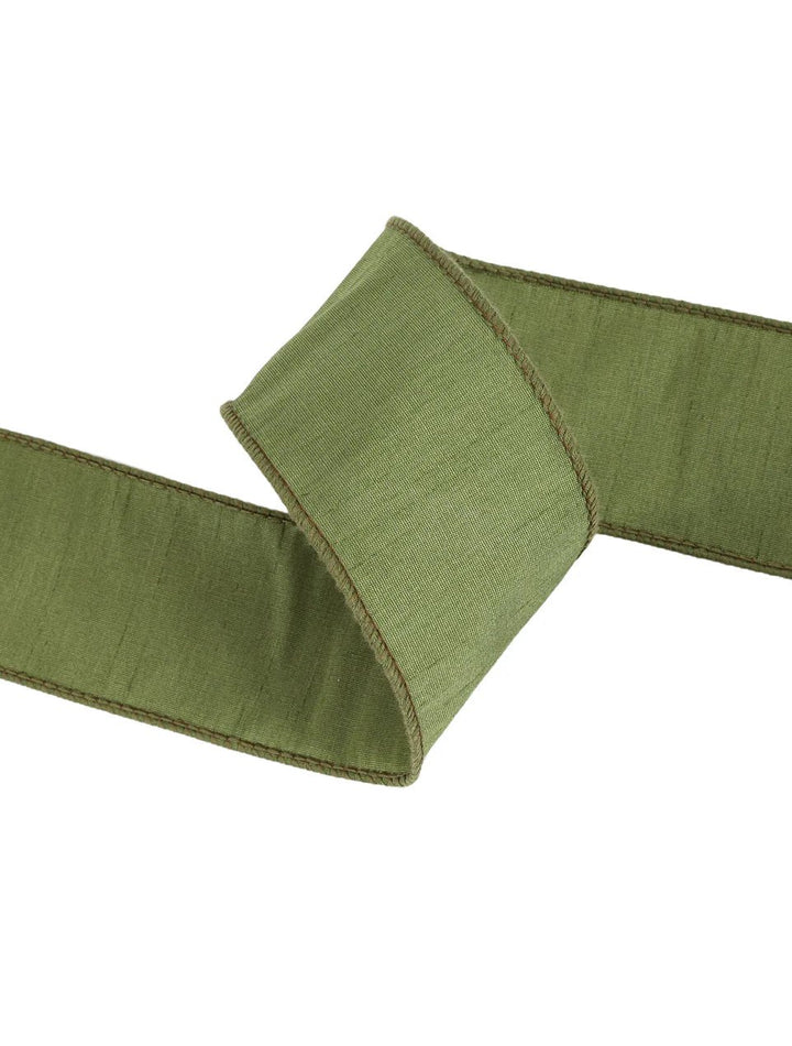 Moss Green Dupioni Wired Ribbon 2.5" - Greenery MarketWired ribbon9100W - 570 - 63E