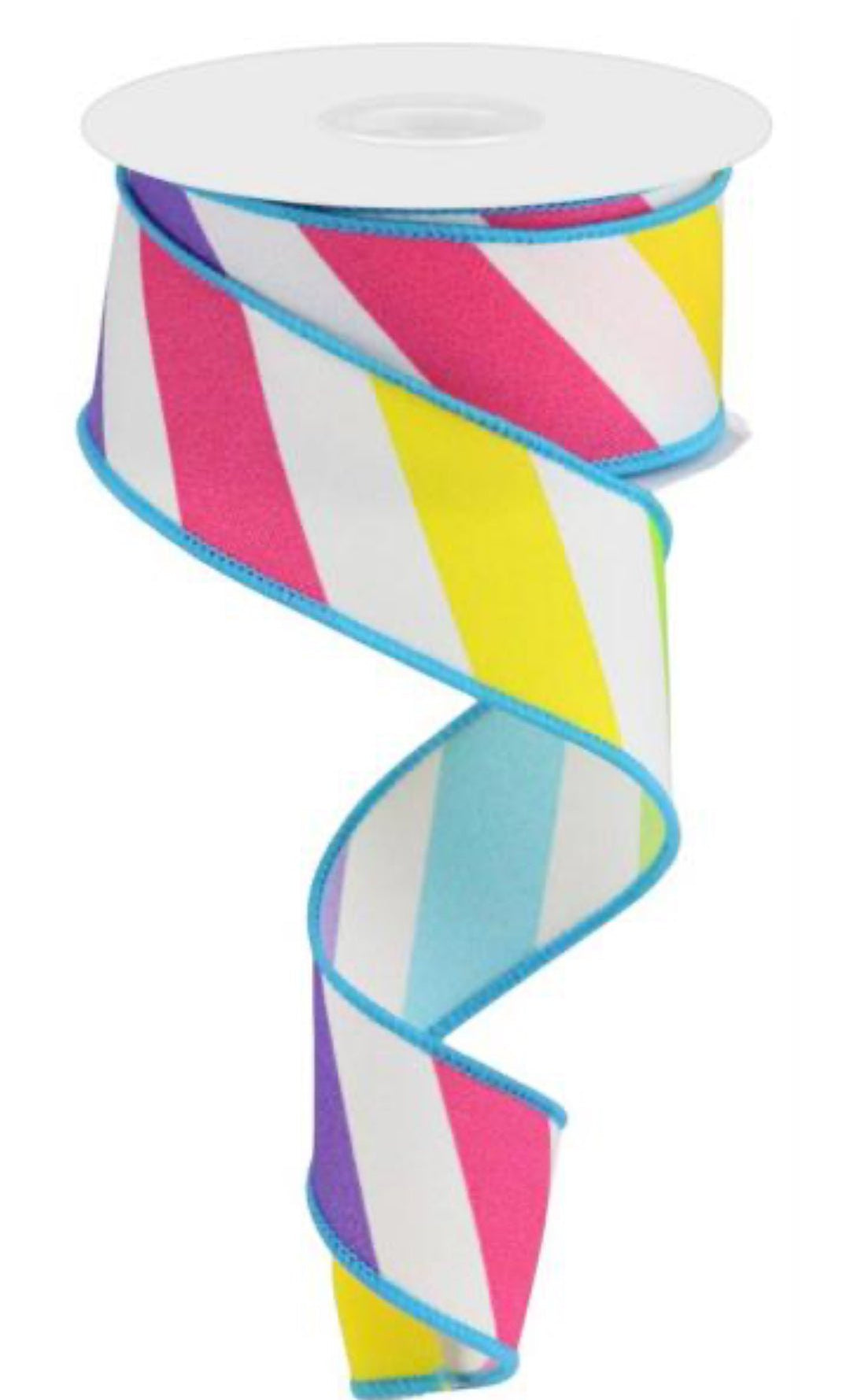 Multi colored stripe wired ribbon, 1.5” - Greenery Marketwired ribbonRGC188830