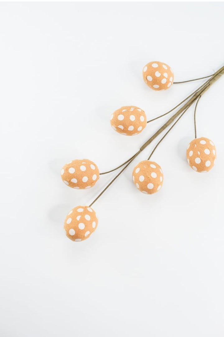 Natural and orange polkadot egg spray 63469BN - Greenery MarketSeasonal & Holiday Decorations63469BN