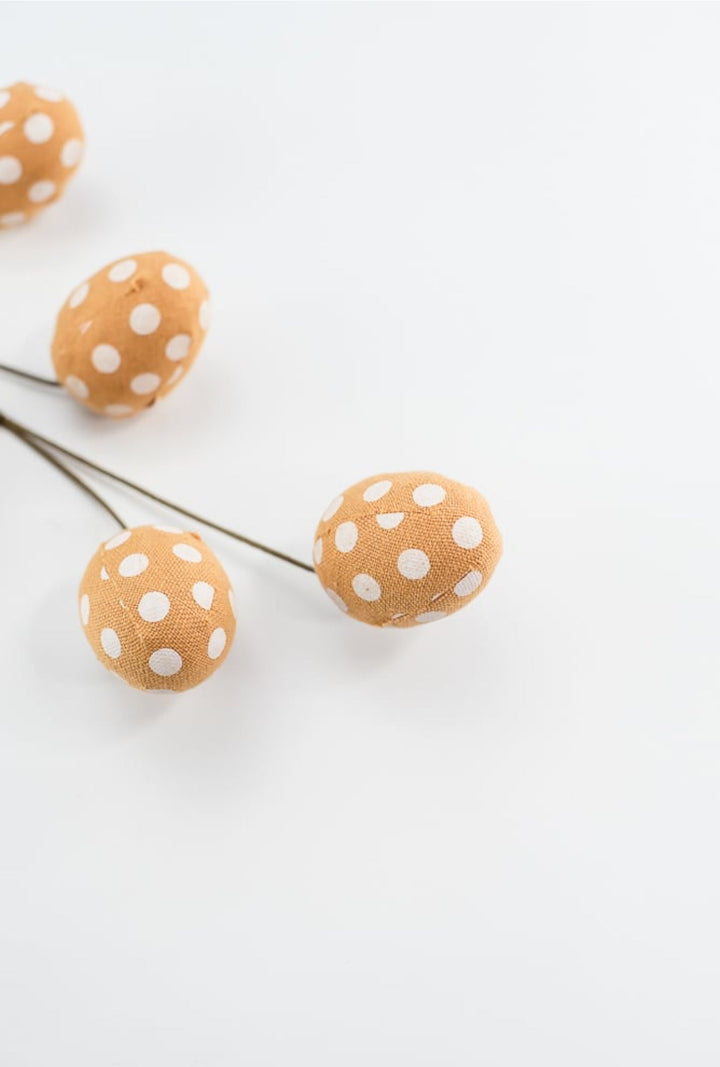 Natural and orange polkadot egg spray 63469BN - Greenery MarketSeasonal & Holiday Decorations63469BN