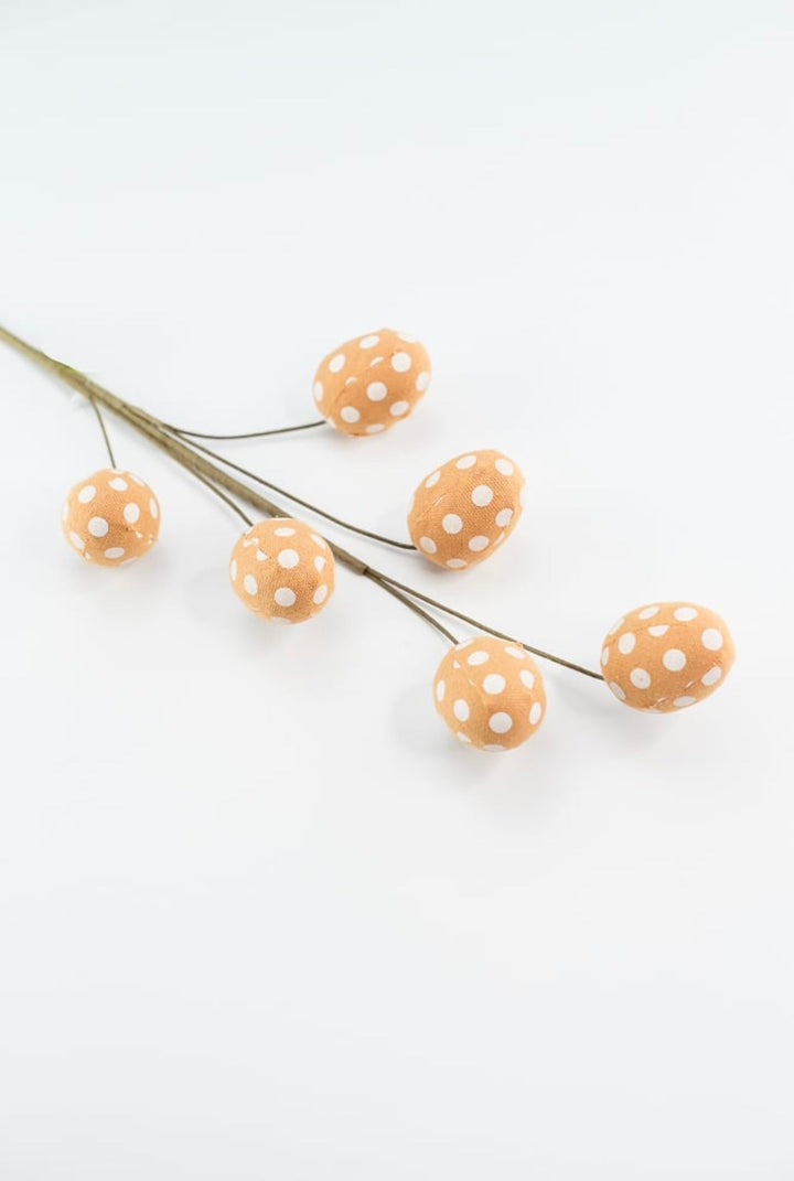 Natural and orange polkadot egg spray 63469BN - Greenery MarketSeasonal & Holiday Decorations63469BN