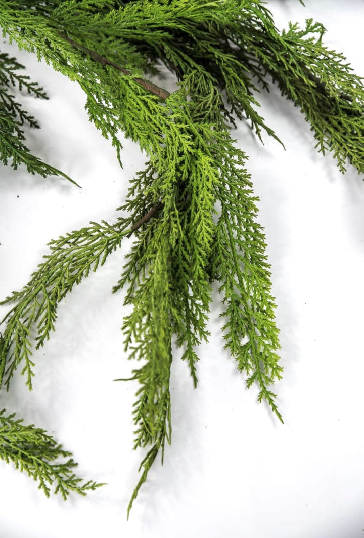 Natural touch dripping cedar garland 40” - Greenery MarketMTX73278