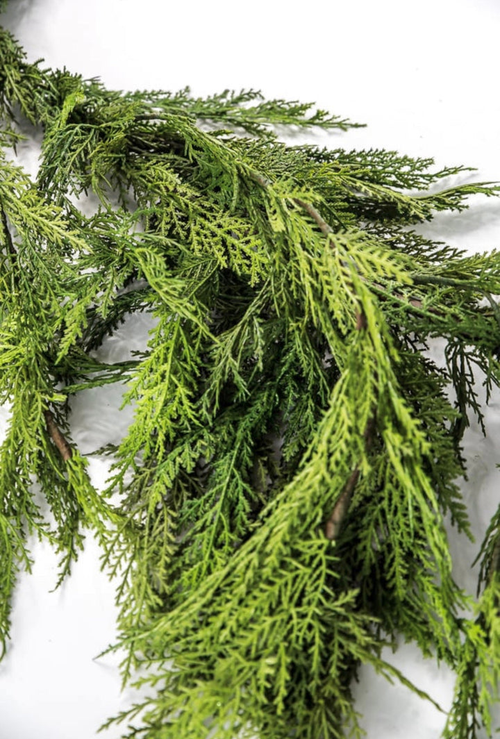 Natural touch dripping cedar garland 40” - Greenery MarketMTX73278