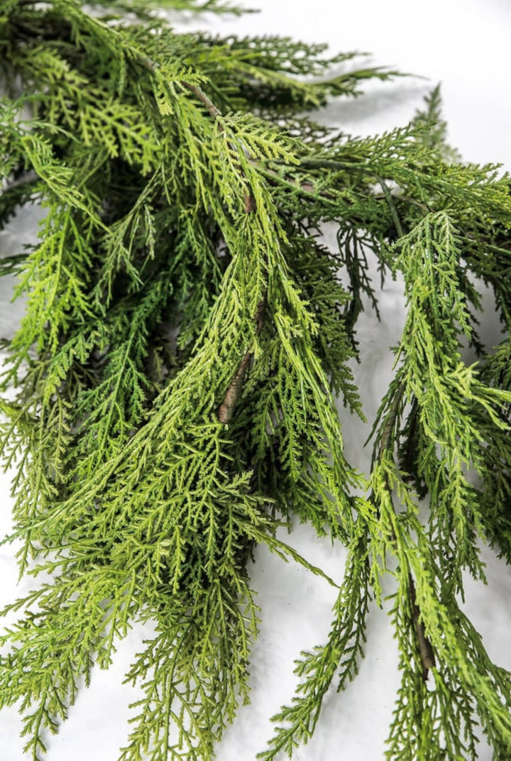 Natural touch dripping cedar garland 40” - Greenery MarketMTX73278