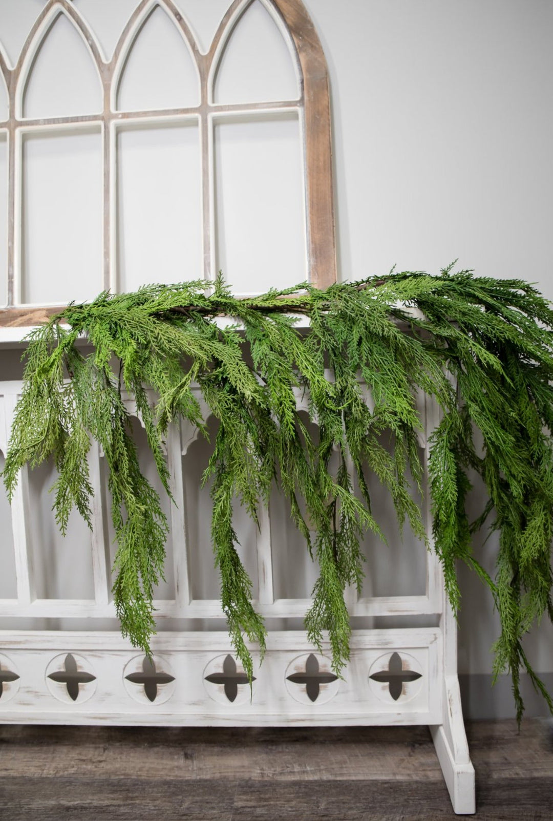 Natural touch dripping cedar garland 40” - Greenery MarketMTX73278