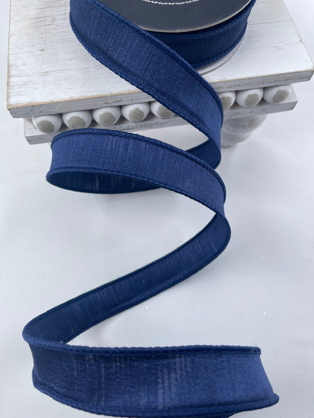 Navy blue shabby silk 1” farrisilk wired ribbon - Greenery MarketRibbons & TrimRk114 - 21