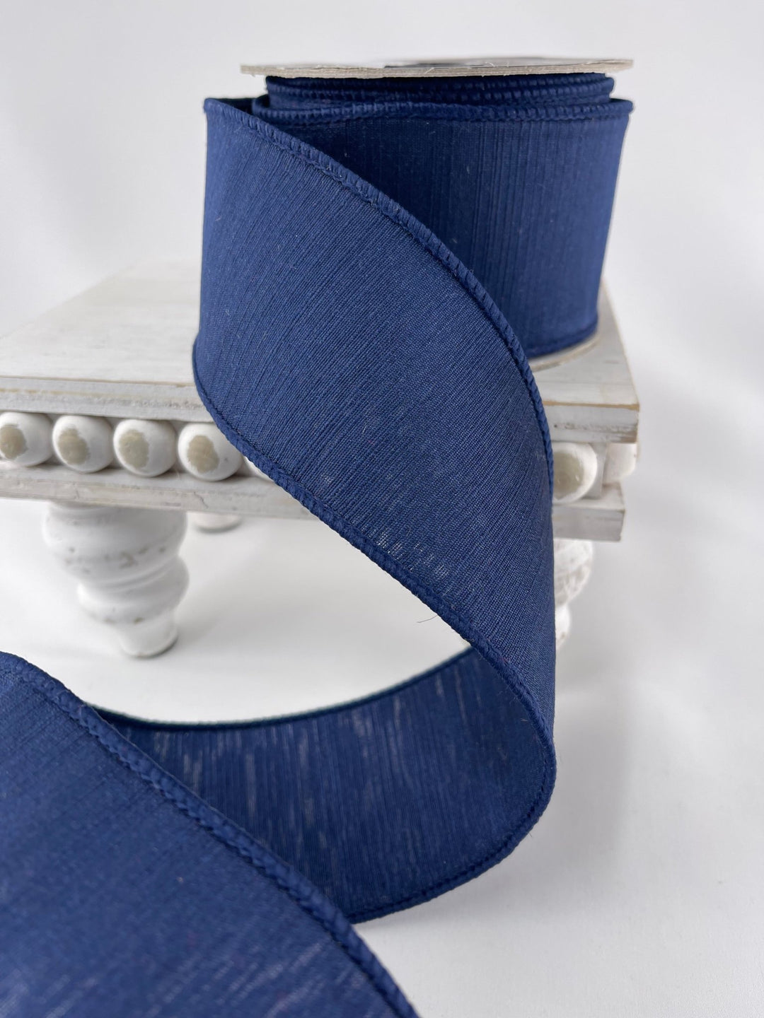 Navy blue shabby silk 2.5” farrisilk wired ribbon - Greenery MarketRibbons & TrimRK115 - 21