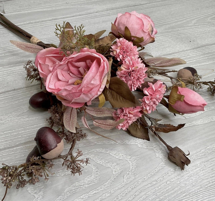 Open rose & mum mixed bundle - dusty pink - Greenery MarketArtificial Flora26378