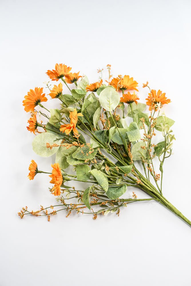 Orange, Artificial Daisy Spray - Greenery Market219964
