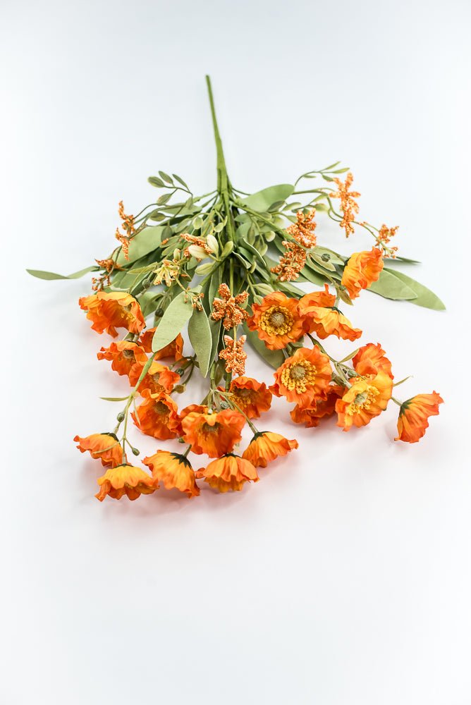 Orange, Artificial Poppy Spray - Greenery Market219968