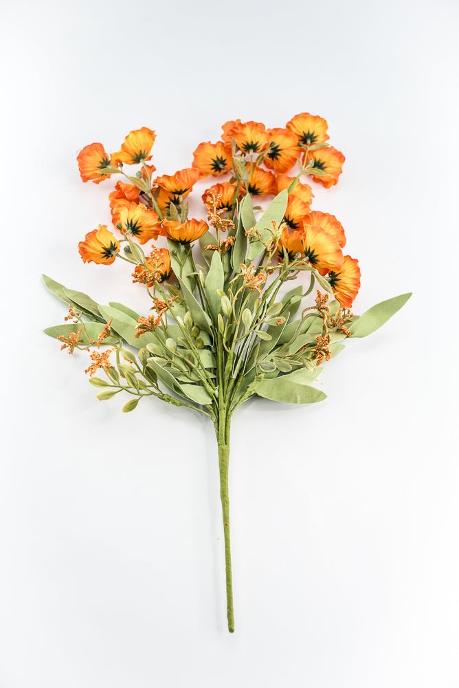 Orange, Artificial Poppy Spray - Greenery Market219968