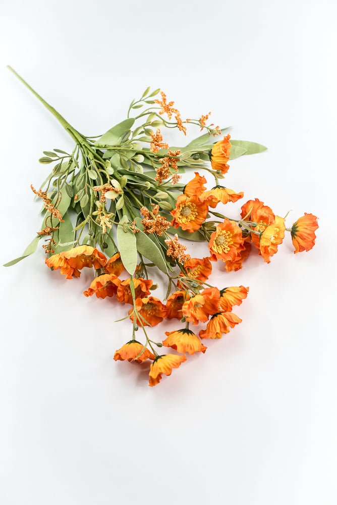 Orange, Artificial Poppy Spray - Greenery Market219968