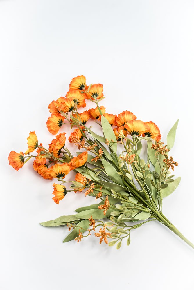Orange, Artificial Poppy Spray - Greenery Market219968