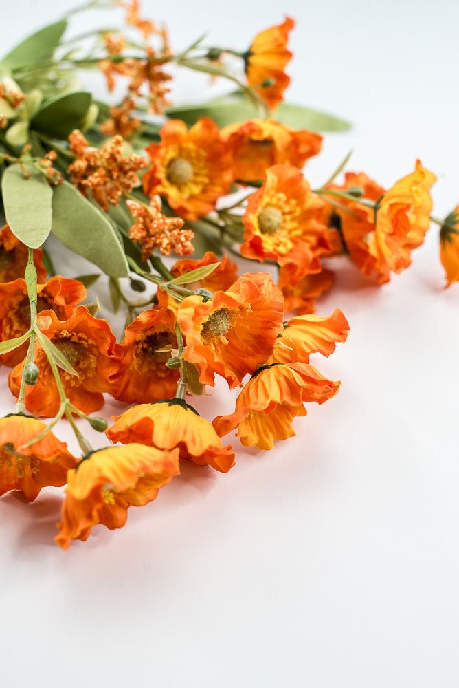 Orange, Artificial Poppy Spray - Greenery Market219968